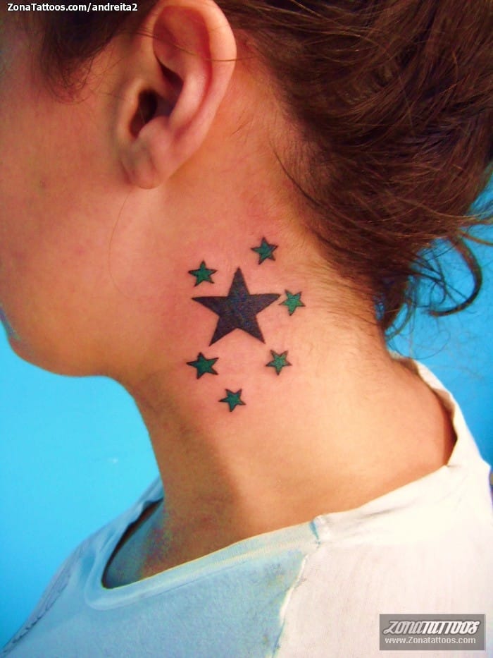 Tattoo photo Stars, Neck, Astronomy