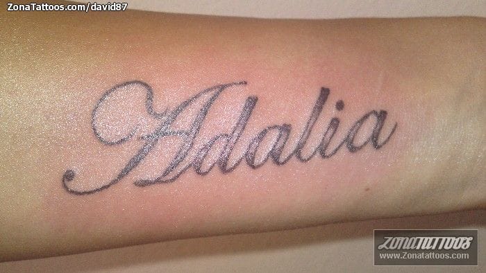 Tattoo photo Names, Adalia, Letters