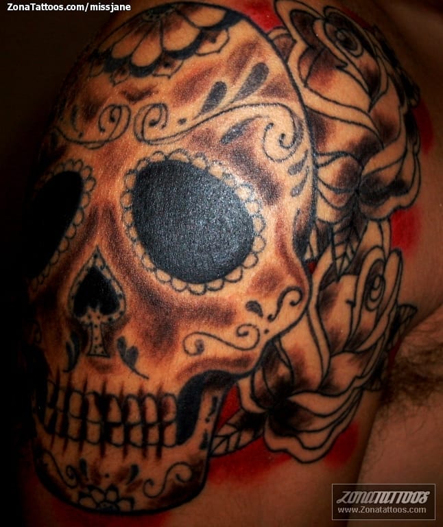 Tattoo photo Shoulder, Skulls, Sugar Skull