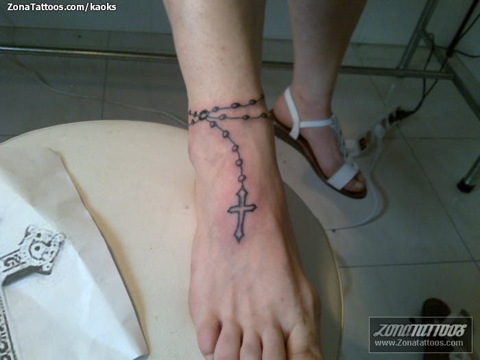 63 Cool Rosary Tattoos On Ankle  Tattoo Designs  TattoosBagcom