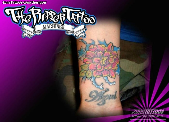 Foto de tatuaje Flores, Muñeca