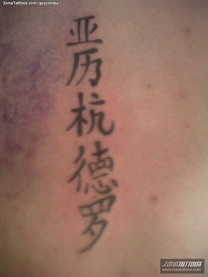 Tattoo photo Chinese, Letters