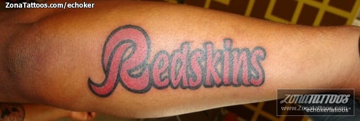 Tattoo photo Redskins, Sports, Letters