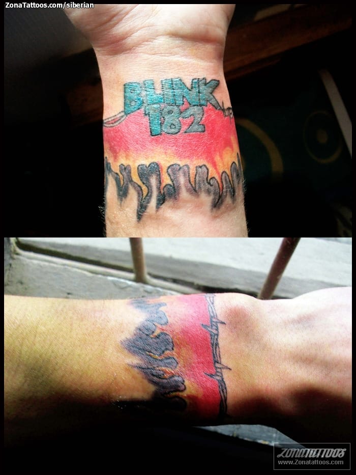 Tattoo photo Blink-182, Fires, Llamas