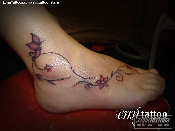 Tattoo photo Foot, Butterflies, Ankle