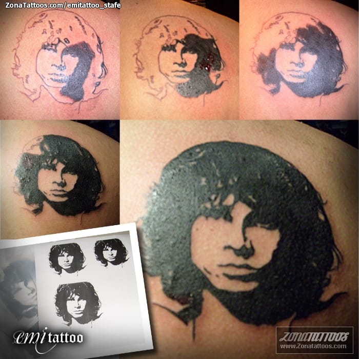 Tattoo photo Faces, Jim Morrison, People