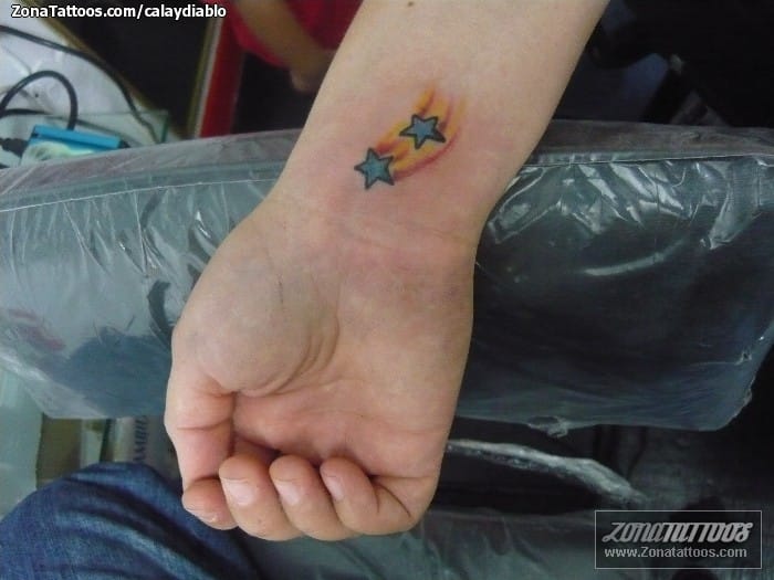 Foto de tatuaje Estrellas, Muñeca, Astronomía