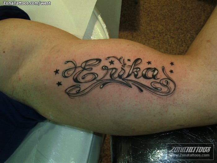 Tattoo photo Letters, Erika, Names