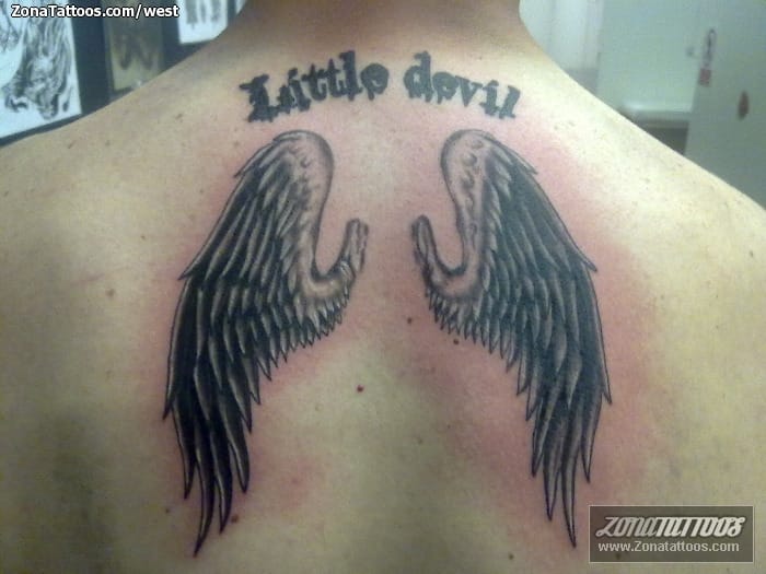 Tattoo photo Wings, Letters, Messages