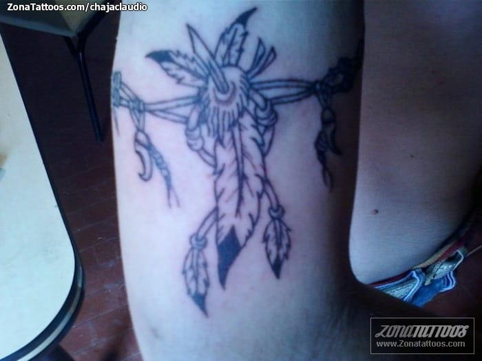 Foto de tatuaje Indios, Plumas