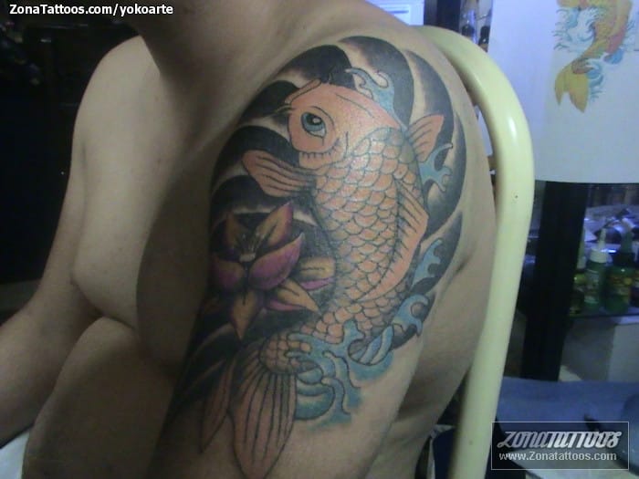 Tattoo photo Shoulder, Asian, Animals