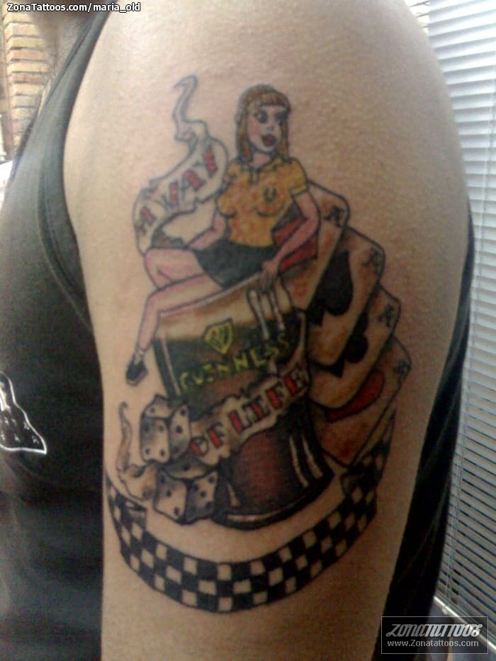 Foto de tatuaje Pin-ups, Poker, Naipes