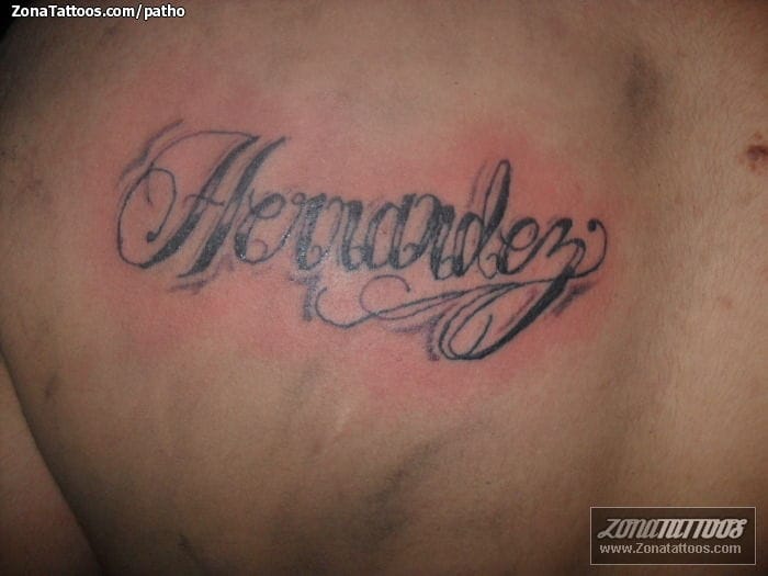 Tattoo photo Hernandez, Letters