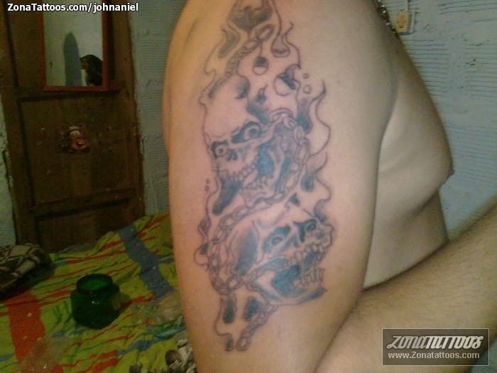 Tattoo photo Skulls, Llamas, Fires