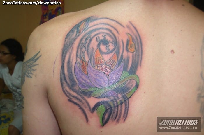 Tattoo photo Lotus, Flowers, Shoulder blade