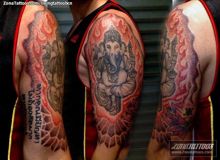 Foto de tatuaje Ganesha, Orientales, Religiosos