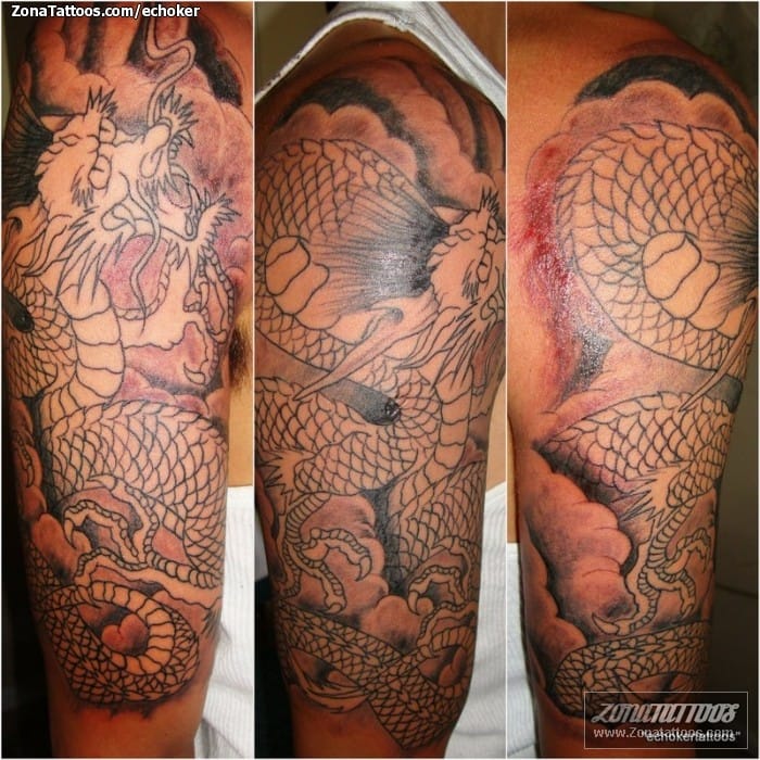 Foto de tatuaje Dragones, Orientales