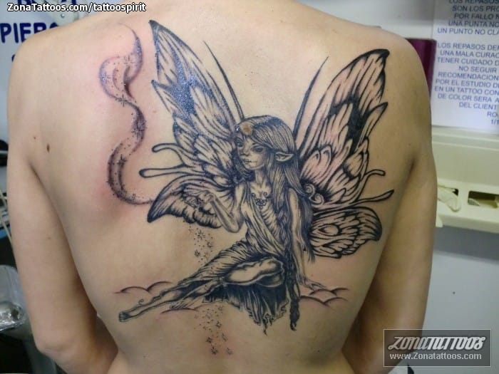 Foto de tatuaje Hadas, Fantasía, Espalda