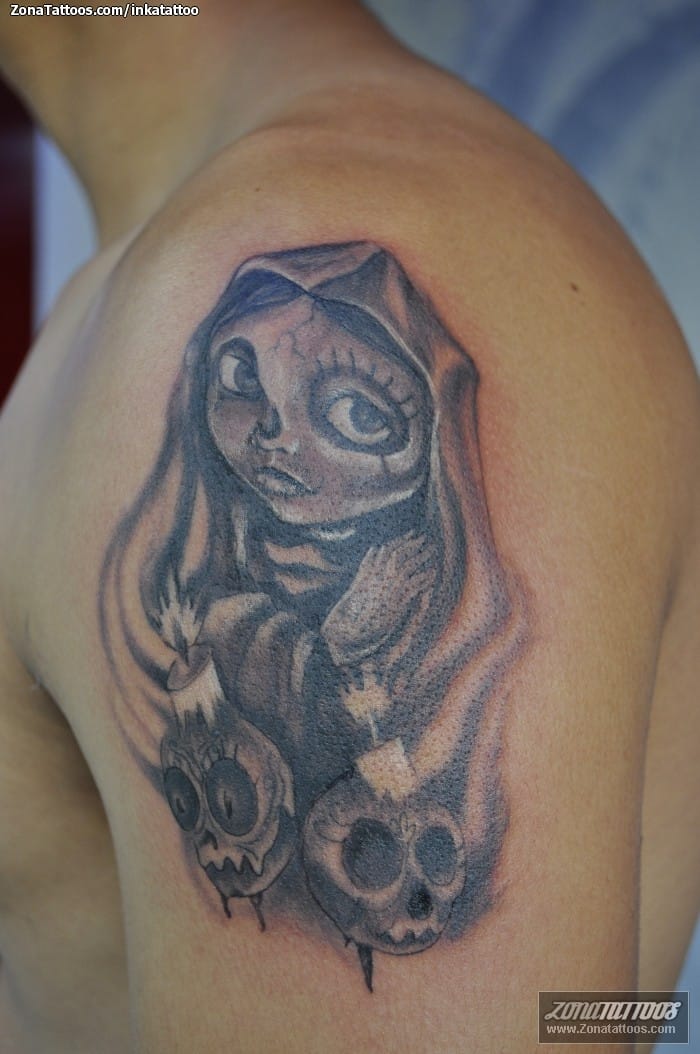 Tattoo photo Skulls, Catrina, Candles