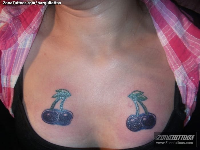 Tattoo photo Cherries, Chest