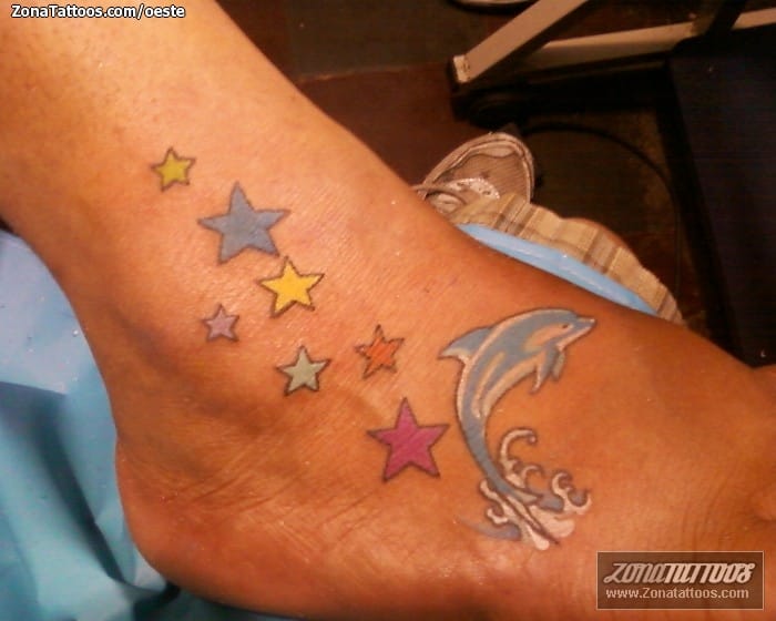 Tattoo photo Dolphins, Animals, Stars