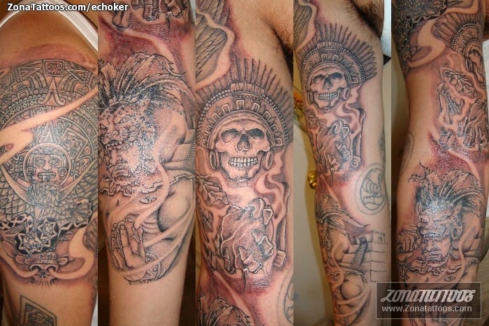 Tattoo photo Aztec, Mayan, Sleeves