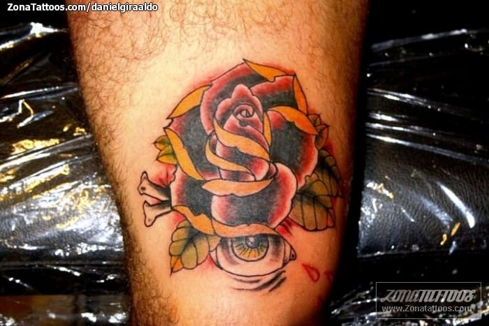 Tattoo photo Roses, Flowers, Eyes