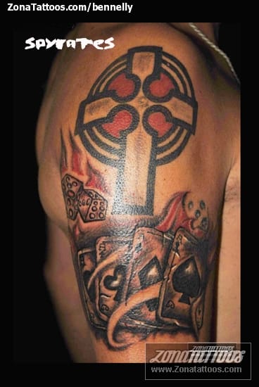 Tattoo photo Dice, Poker, Crosses