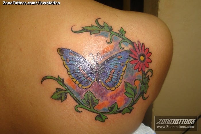 Foto de tatuaje Mariposas, Enredaderas, Insectos