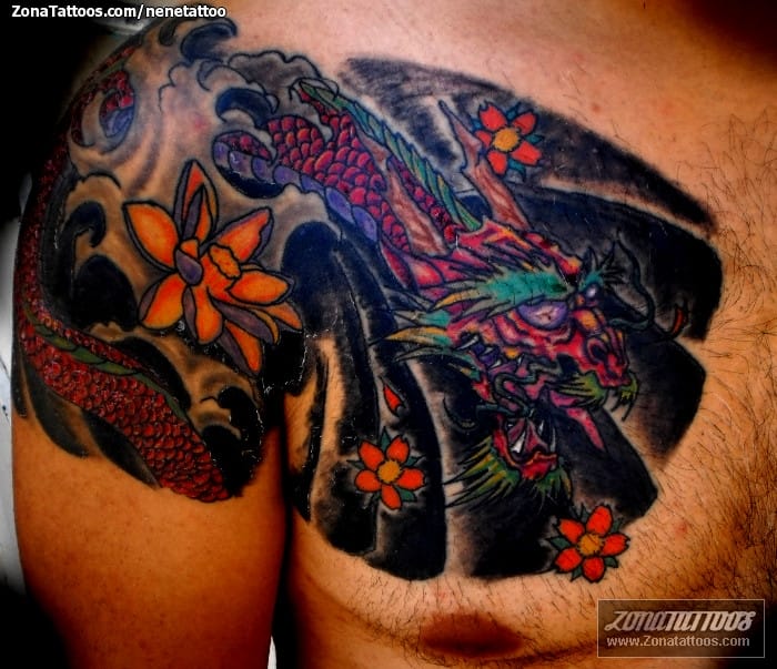 Foto de tatuaje Dragones, Orientales