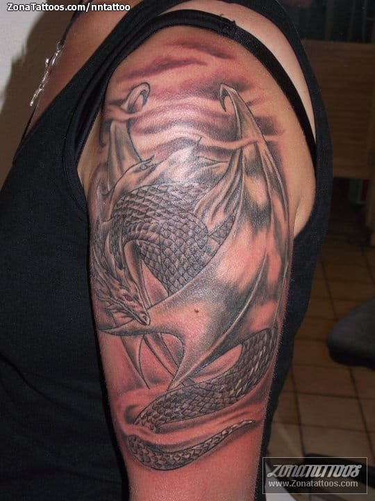 Foto de tatuaje Dragones, Fantasía