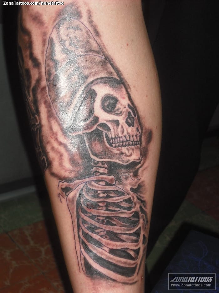 Tattoo photo Prehispanic, Skeletons