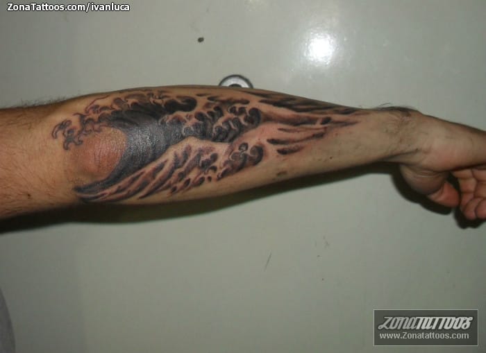 Tattoo photo Water, Waves, Forearm