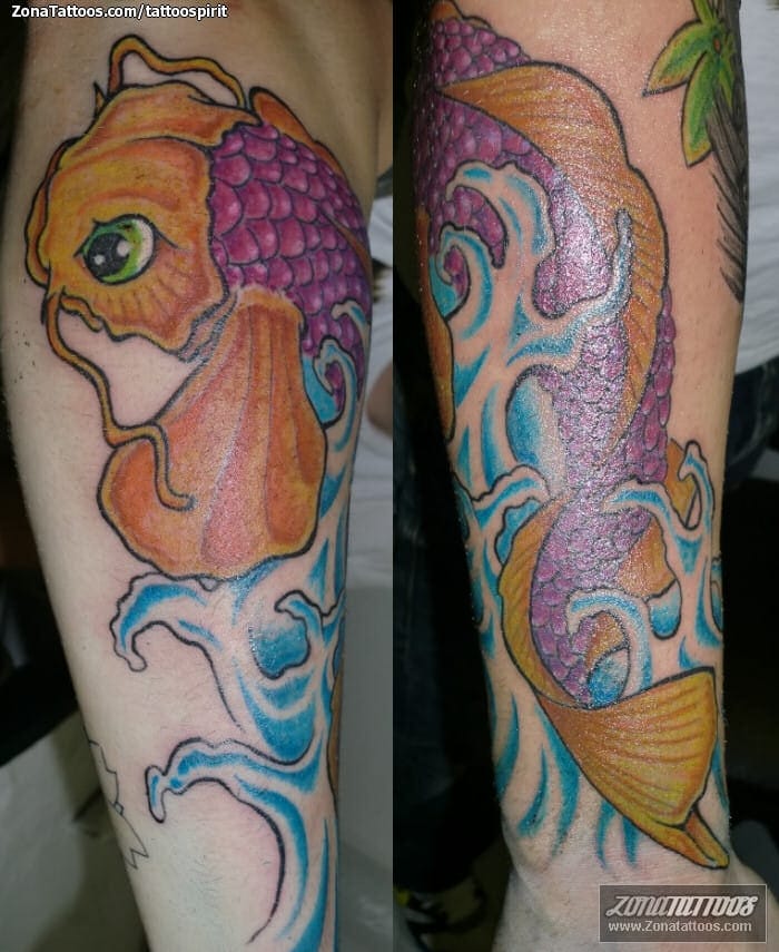 Foto de tatuaje Koi, Peces, Agua