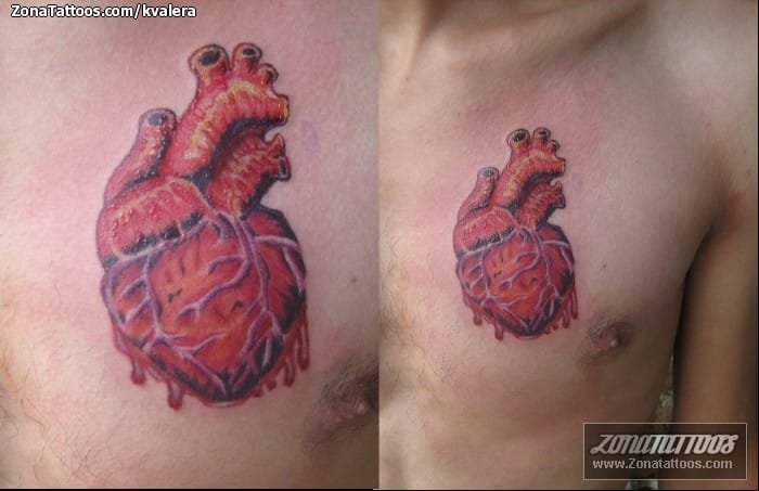 Foto de tatuaje Corazones, Pecho