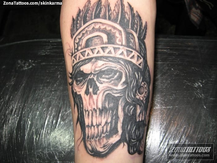 Tattoo photo Skulls, Aztec