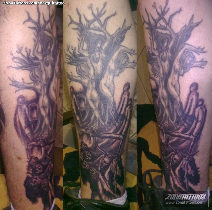 Tattoo photo Trees, Skulls