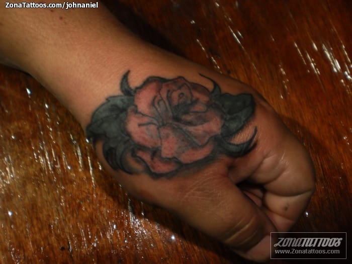 Tattoo photo Roses, Flowers, Hand