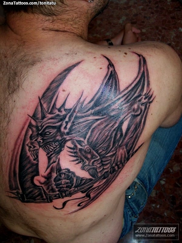 Tattoo photo Demons, Scythes