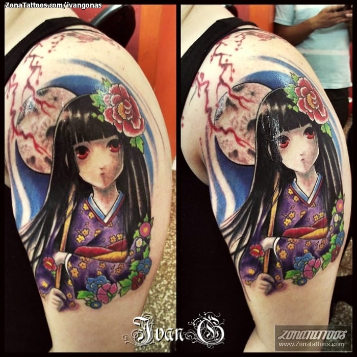 Tattoo photo Manga, Girls, Asian