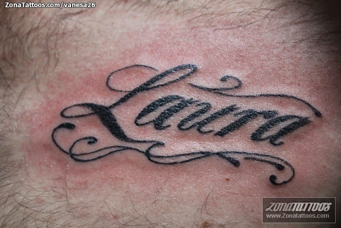 Tattoo photo Names, Letters, Laura