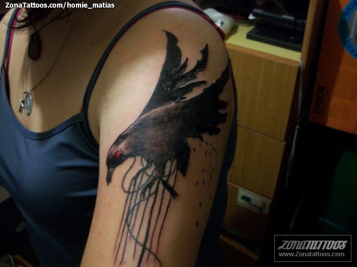 Foto de tatuaje Cuervos, Aves, Animales