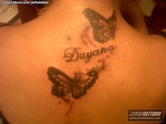 Foto de tatuaje Mariposas, Nombres, Dayara