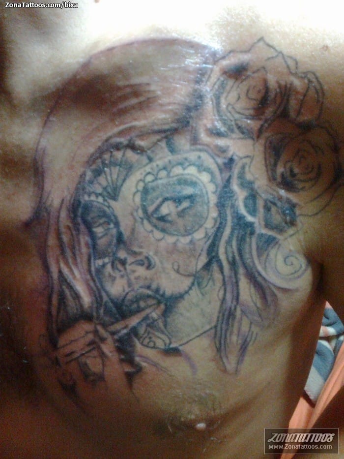 Tattoo photo Catrina, Chest