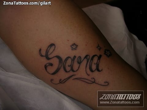 Tattoo photo Names, Letters, Sara