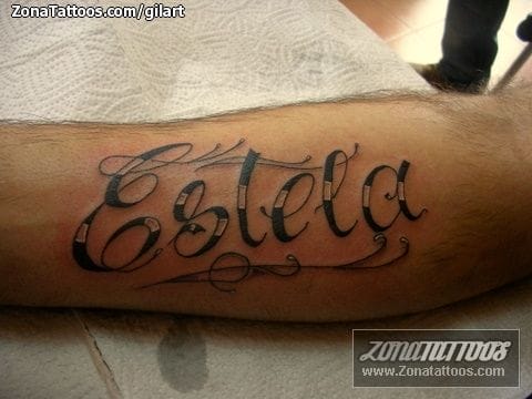 Foto de tatuaje Nombres, Letras, Estela