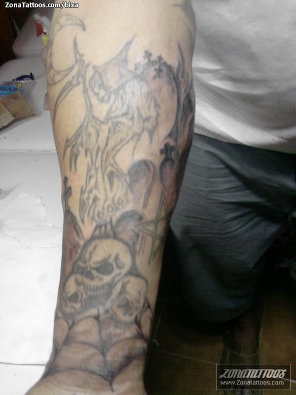 Tattoo photo Skulls, Grim Reapers, Graveyards