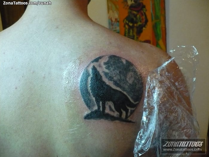 Foto de tatuaje Lobos, Animales, Lunas