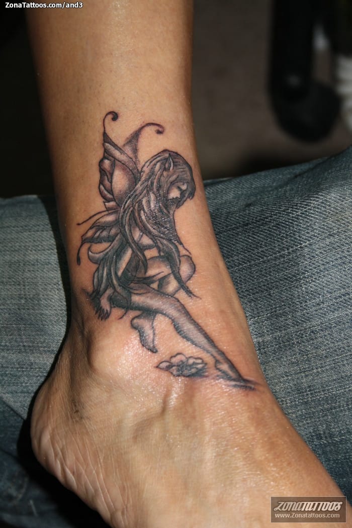 Foto de tatuaje Hadas, Fantasía, Tobillo