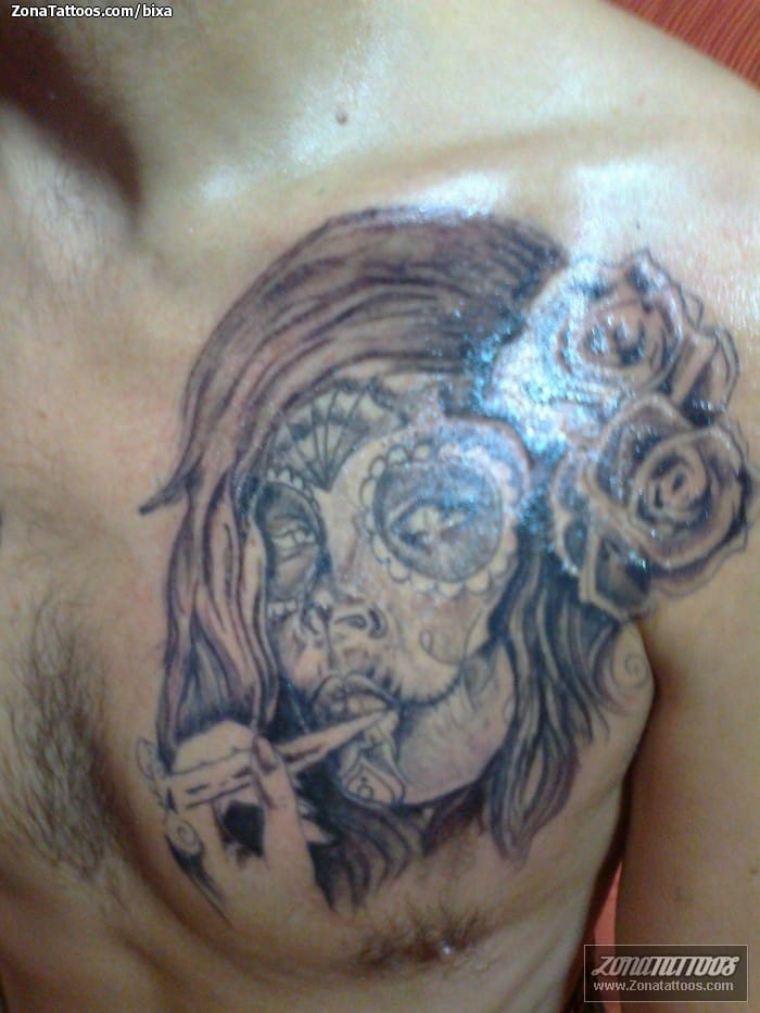 Tattoo photo Catrina, Chest